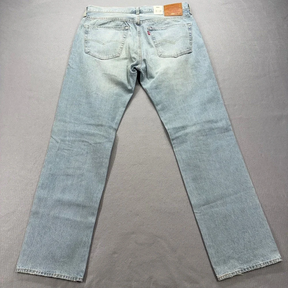Levis 501 Original Fit Selvedge Jeans 150th Anniv. Mens‎ 36x34 Light Indigo New